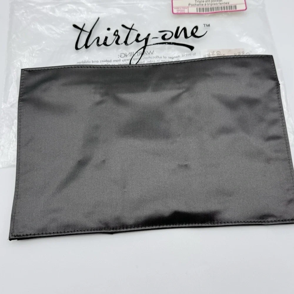 NEW Jewell By Thirty One Triple Slit Pocket Snap Bag Pouch City Charcoal Organiz